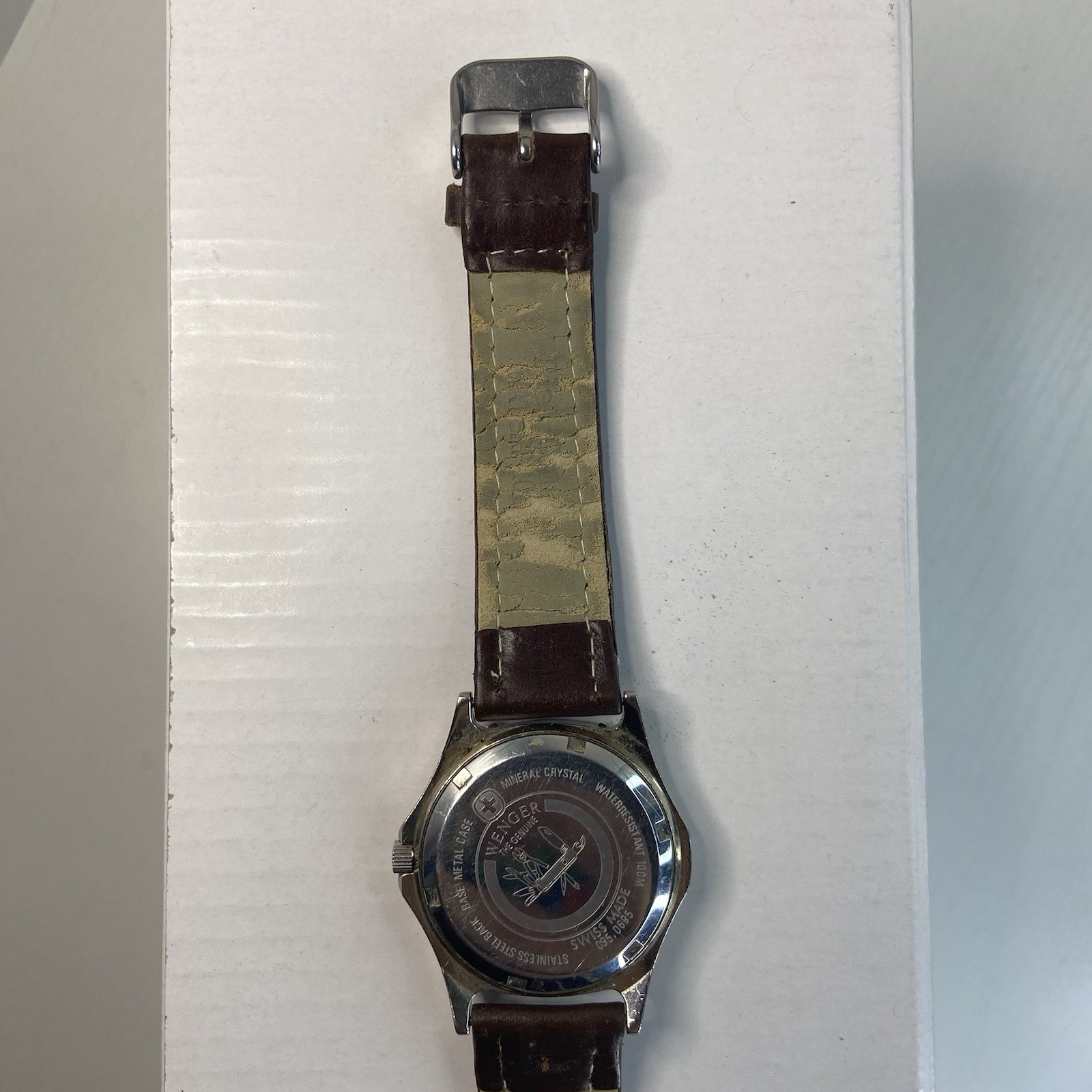 Vintage Wenger S.A.K. Design Swiss Made Quartz Original Leather Band New Battery