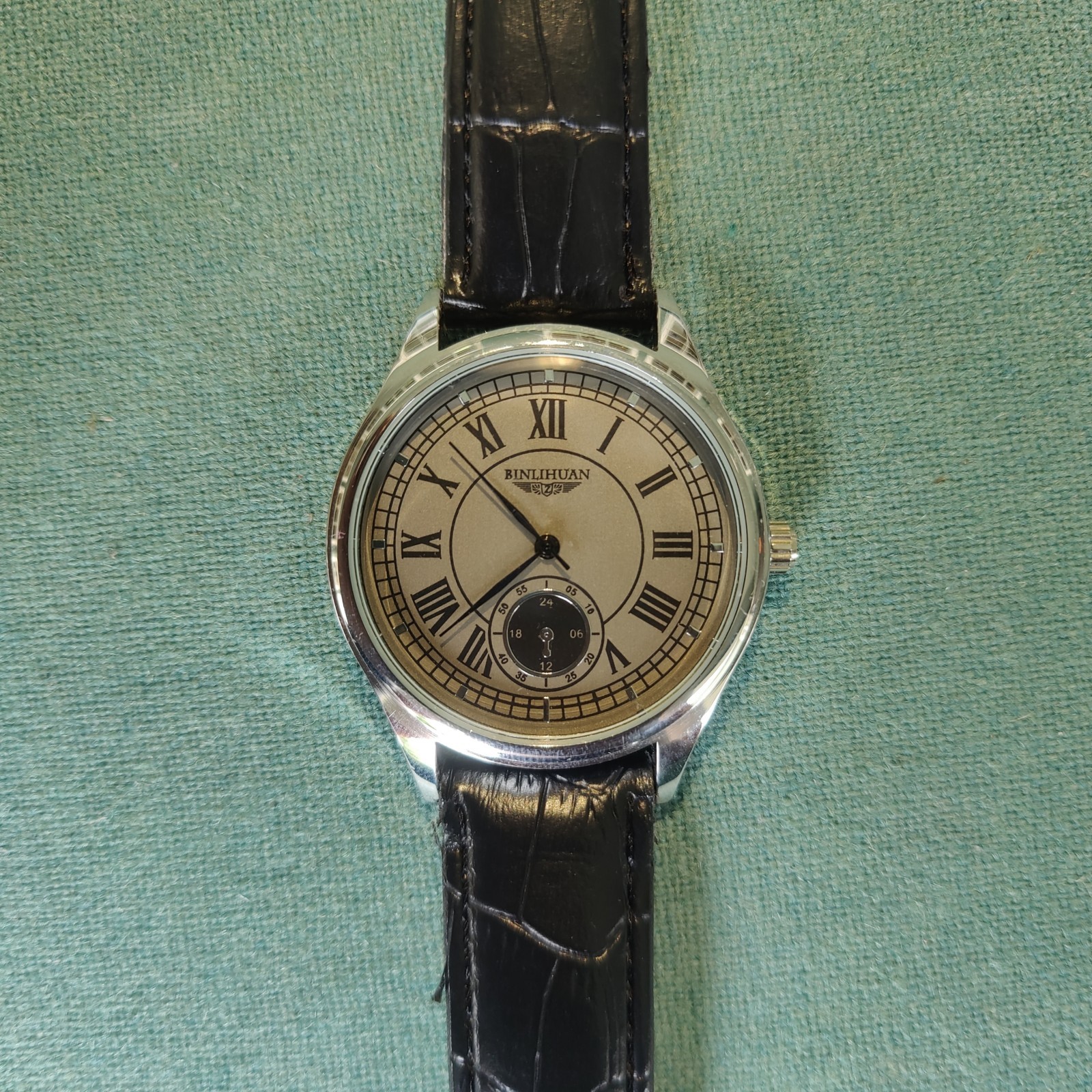 Leather Strap Dress Watch