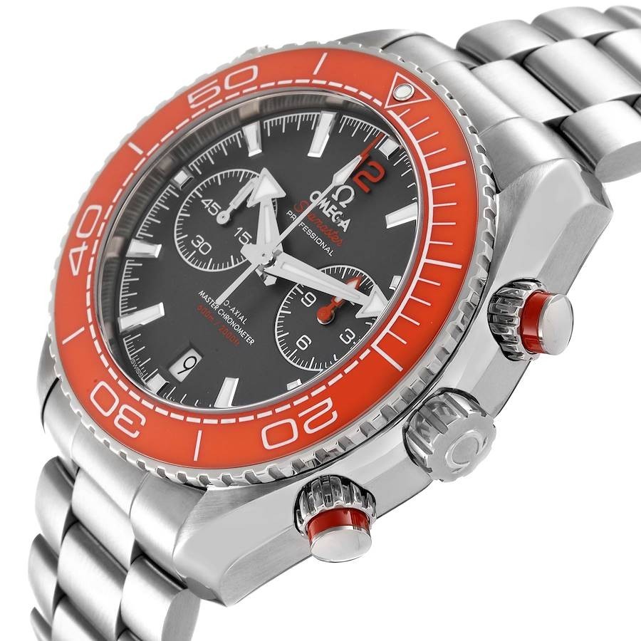 Omega Seamaster Planet Ocean 600M Orange Bezel Gray Dial Chronograph Men’s Watch