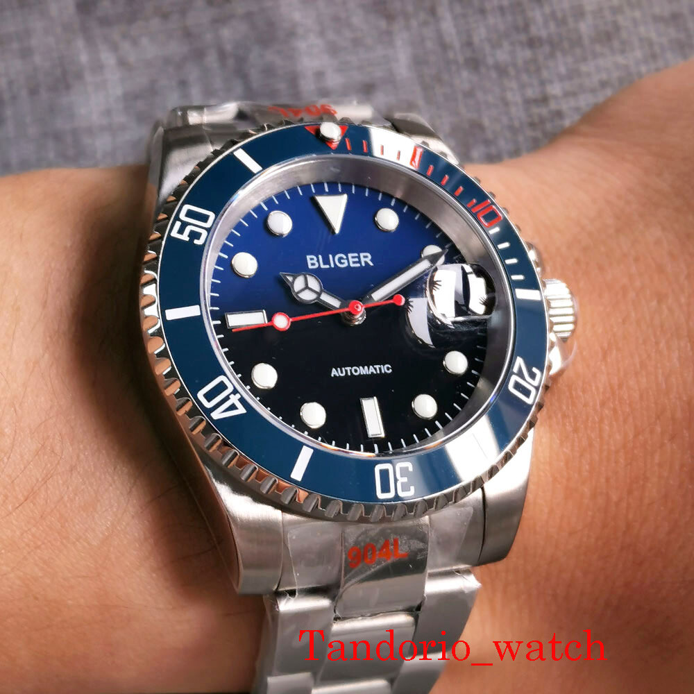 40MM NH35A PT5000 Blue/Black Dial Sapphire Glass Ceramic Bezel Auto Men’s Watch
