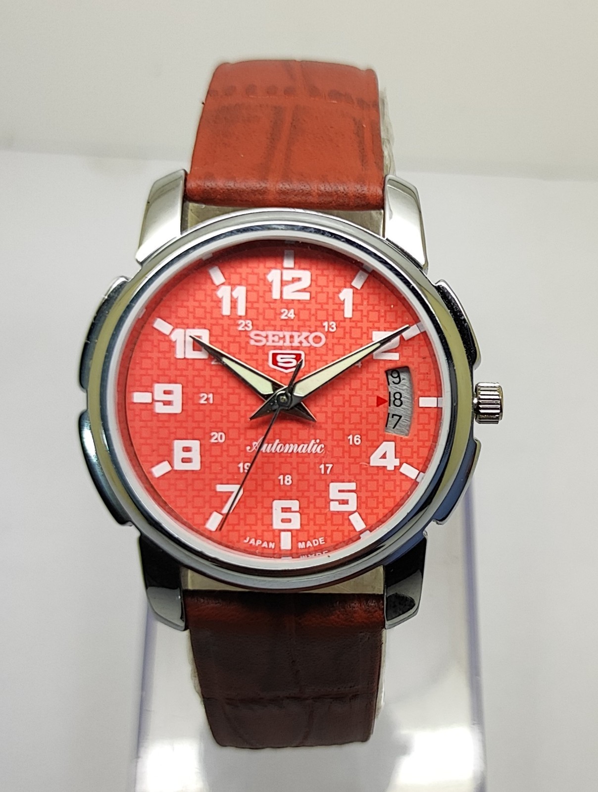 Refurbished Automatic Men’s Watch Day Date | Classic Vintage Style Leather Strap