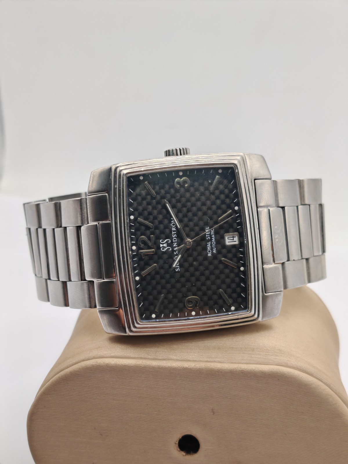 Sjoo Sandstrom Quattro Watch Automatic Date Royal Steel Mens Made In Sweden