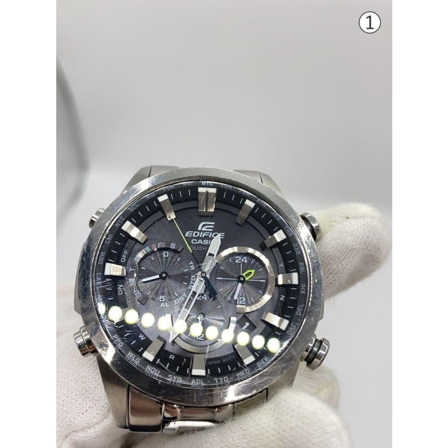 CASIO EDIFICE Case Size 4 ×4.5cm Wrist Size 18cm Used Watch #721197