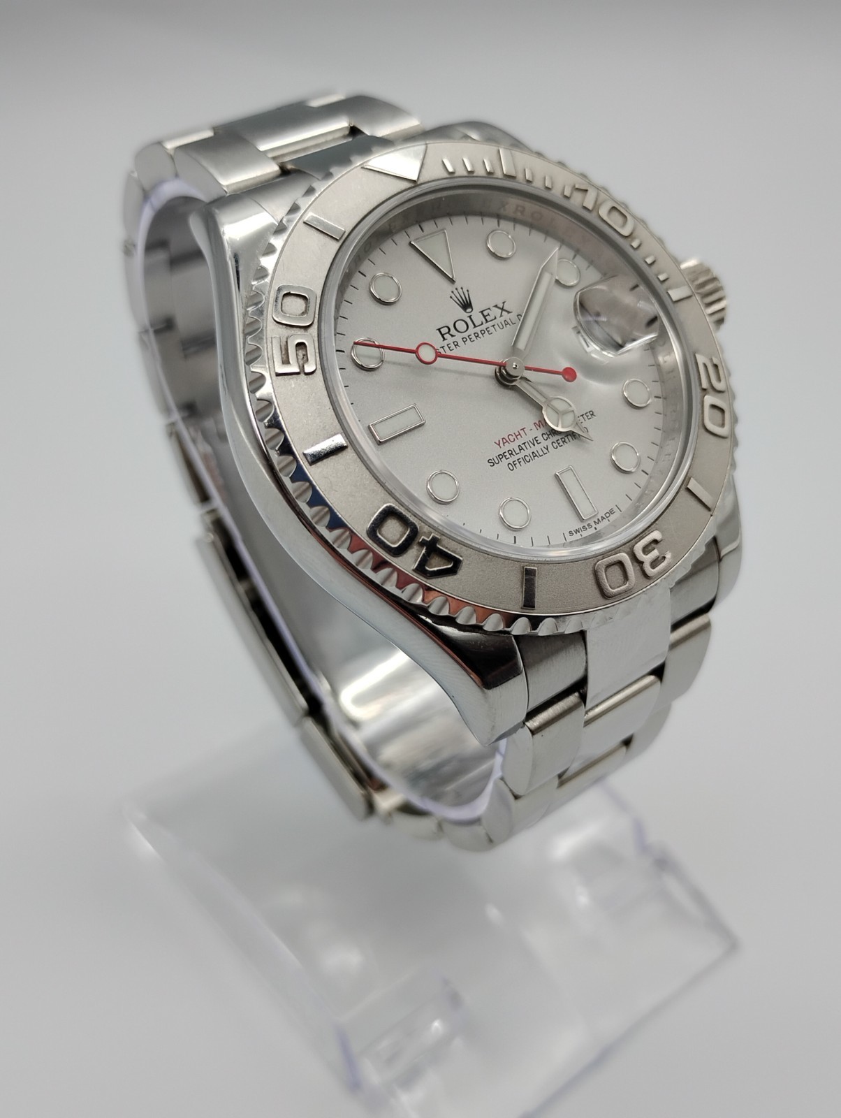 Rolex Yacht-Master 116622 40mm Stainless Steel | Platinum Dial & Platinum Bezel