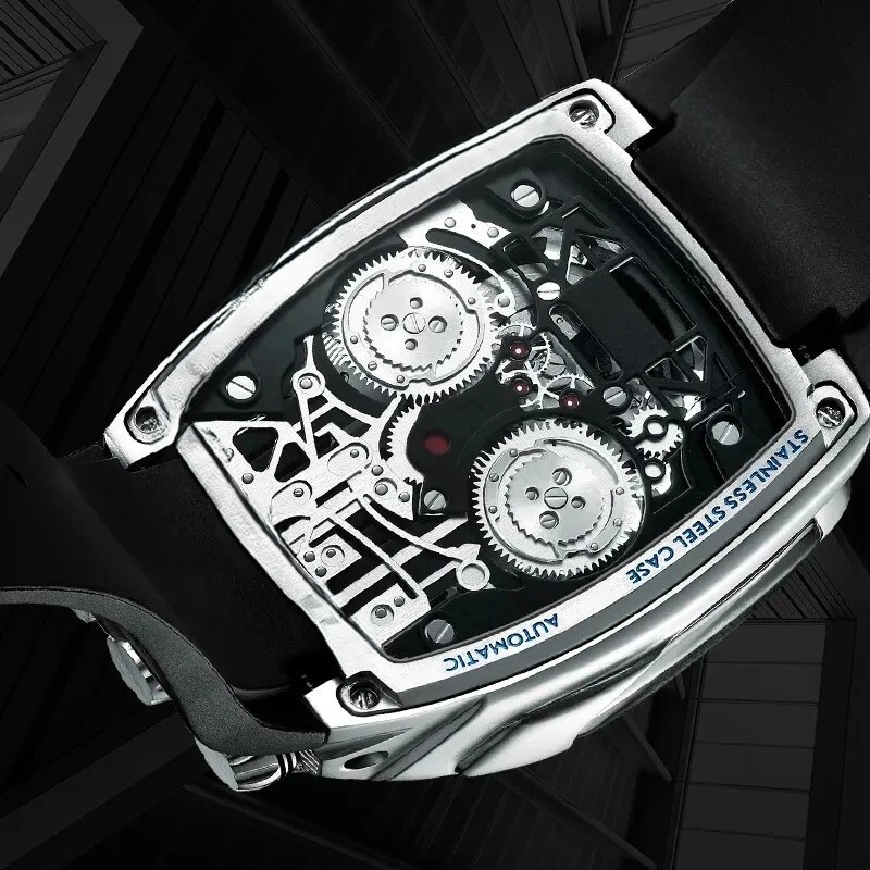 🔥USA🔥Pindu BUGATTI STYLE Engine 16 Cylinder Men’s Seiko NH05 Automatic Watch