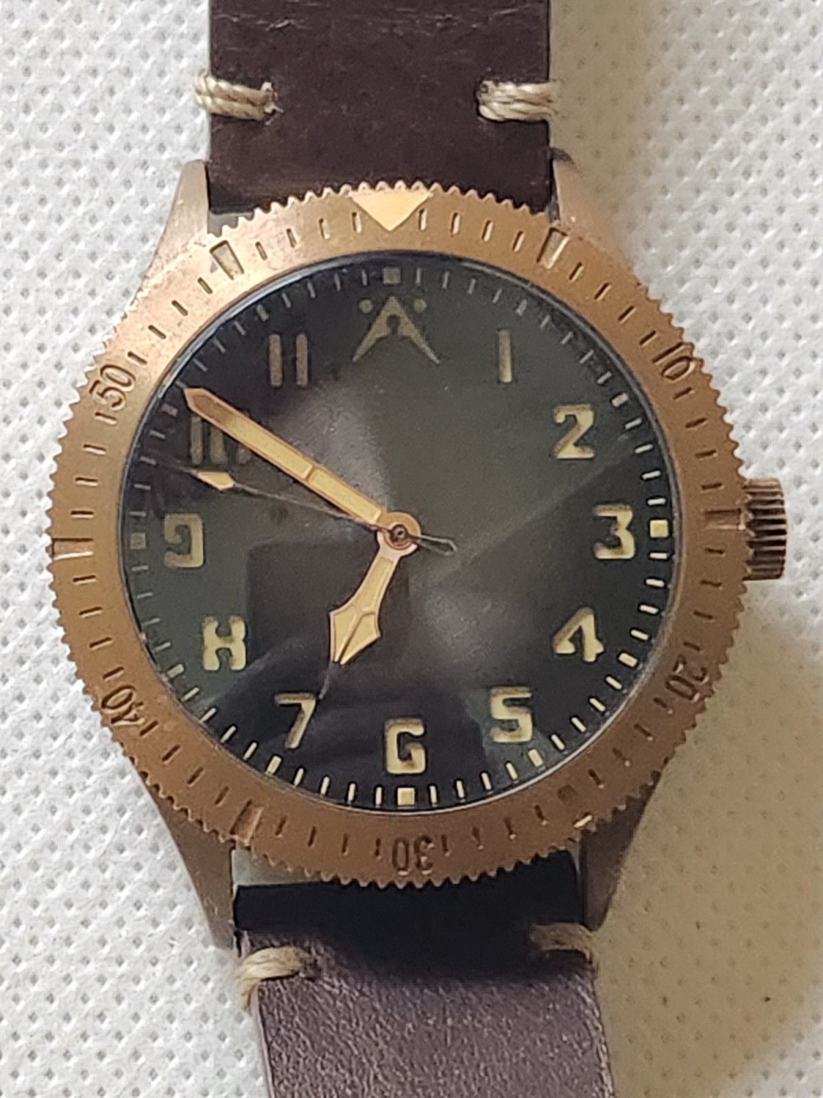 Aerotec Ace Bronze Watch – Vintage Black Dial