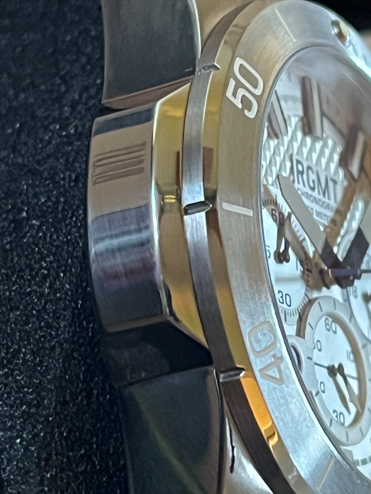 RGMT ARMOURY Silver White Men’s Chronograph Watch RG-8001-11 with Flashlight