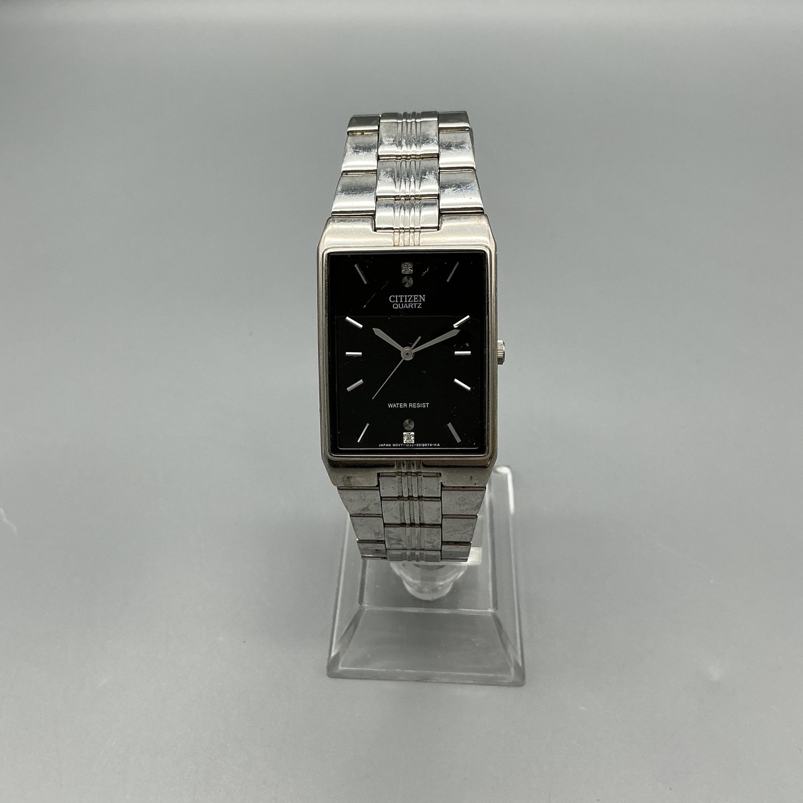 Citizen 1032-S010012 Mens Watch 23mm Black Dial Silver Tone New Battery 8″