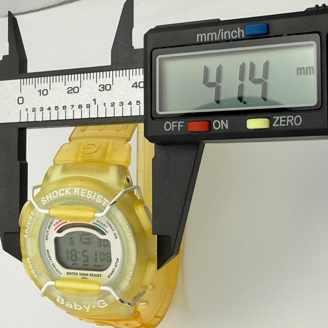 Working Baby G SHOCK RESIST Digital Watch Yellow Skeleton