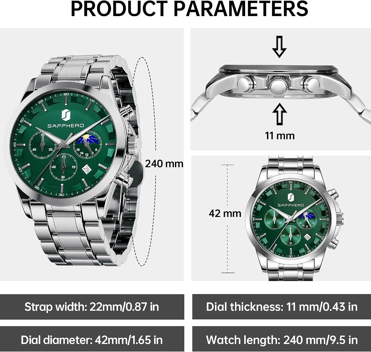 Luxurious Men’s Wrist Watch – Chronograph Style, Waterproof & Elegant Design