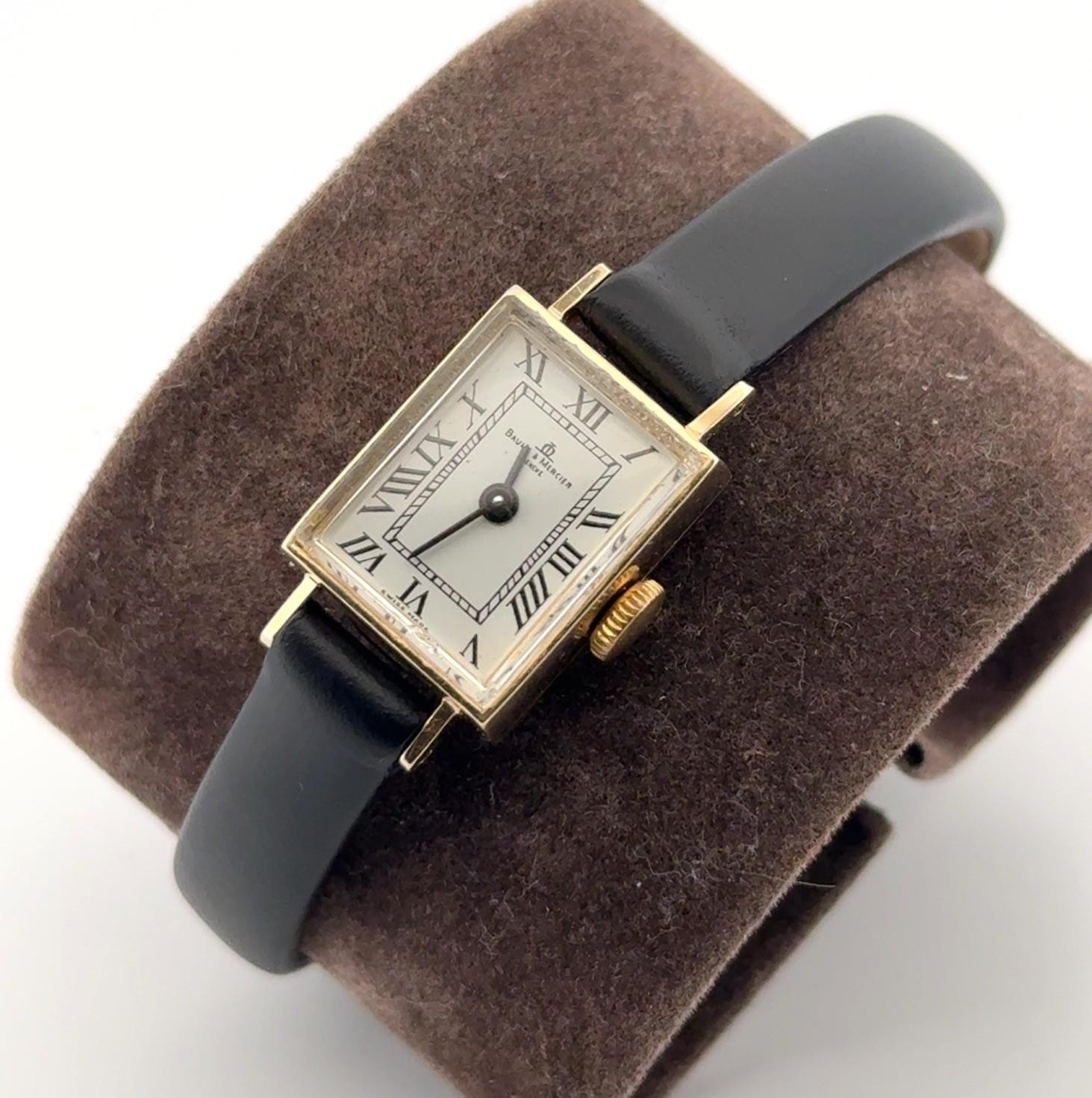 13.5mm Baume & Mercier 14k Yellow Gold Manual-Wind Ladies Swiss Made Wristwatch