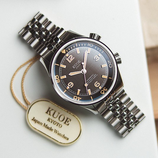 KUOE Kyoto SOMBRERO 90-011 Black Automatic 20ATM Linen Dial from JAPAN