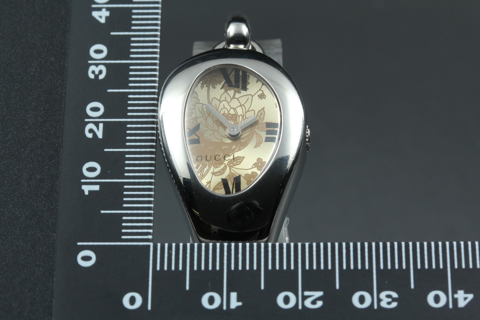 [Near MINT] GUCCI Horsebit 103 21mm Gold Floral Dial Bangle Quartz Women’s Watch