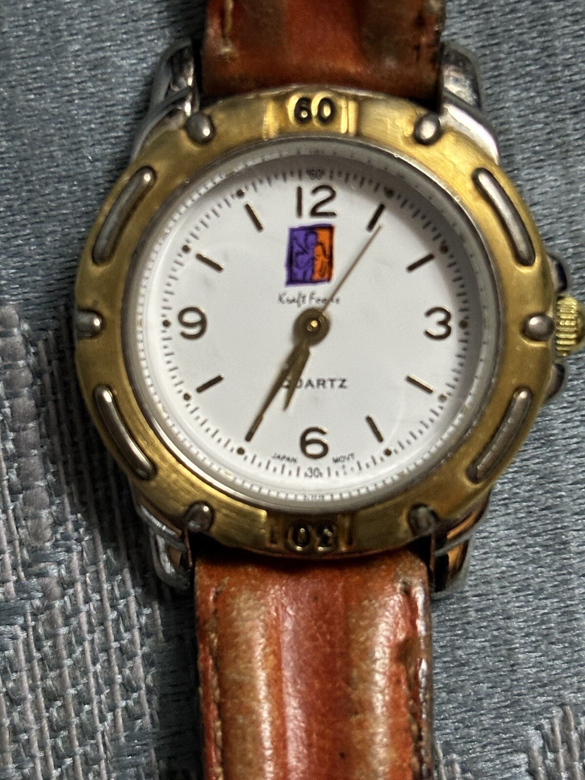 Vintage Kraft Foods Quartz Watch with Leather Strap