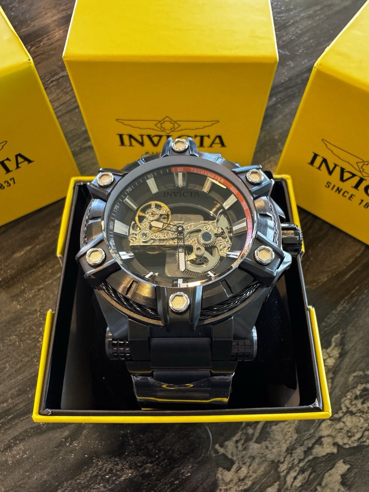 Invicta Bolt Phantom Automatic Men’s Watch w/ Skeleton Dial 52mm Black New!