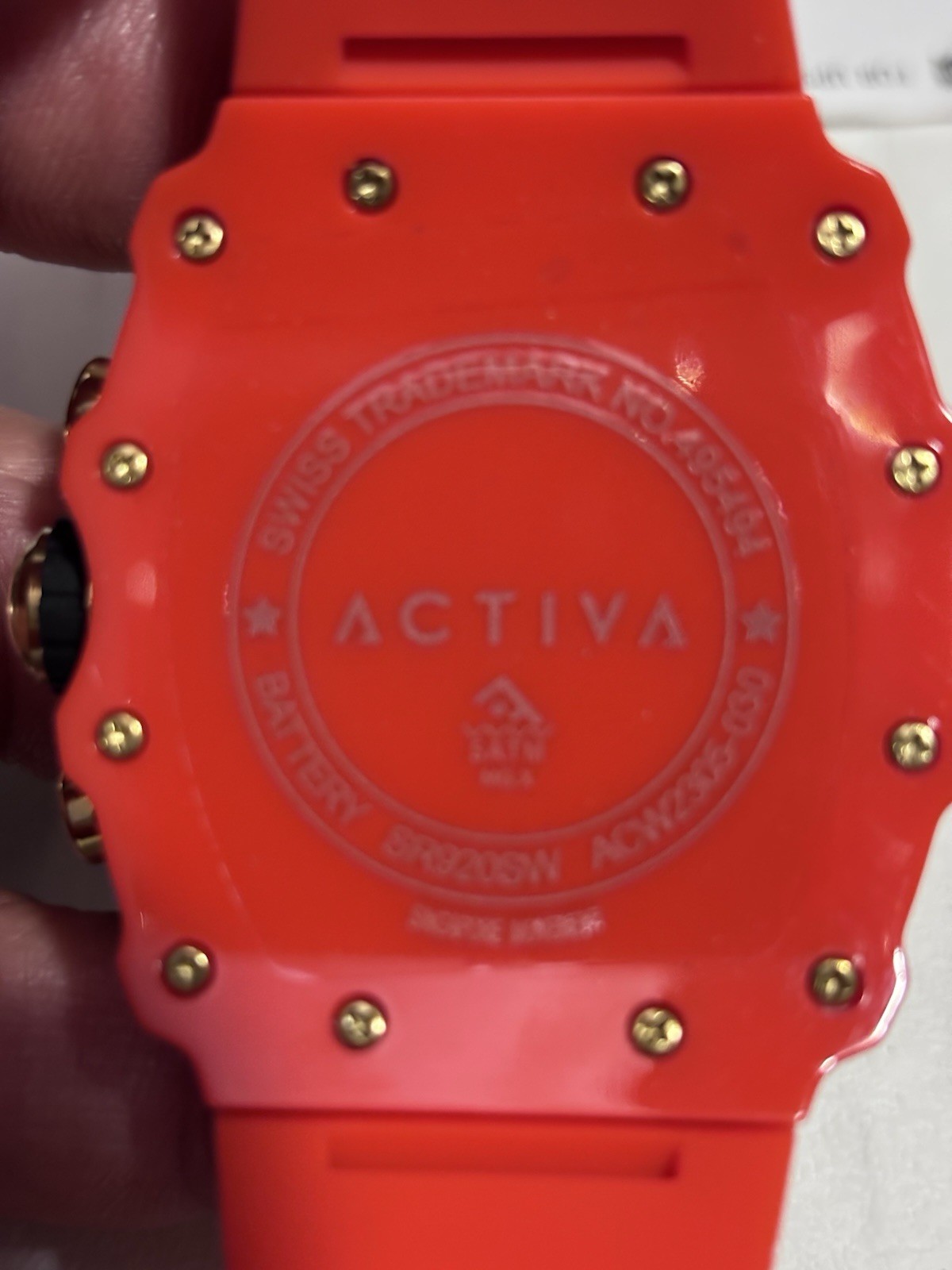 Activa Quartz Chronograph Date Analog 45mm Orange Silicone Strap Watch