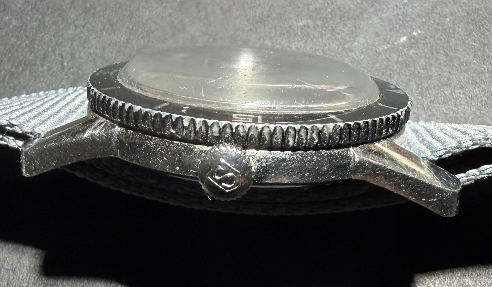 60’s Henry Sandoz &Fils Submariner Bathyscaphe MK1 Black for Military Use Rare.