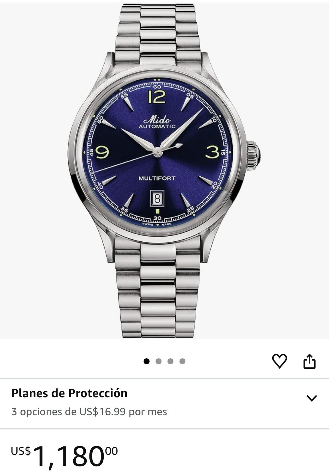 Mido Multifort Men’s Automatic Blue Dial 40mm SS Bracelet 100m Date