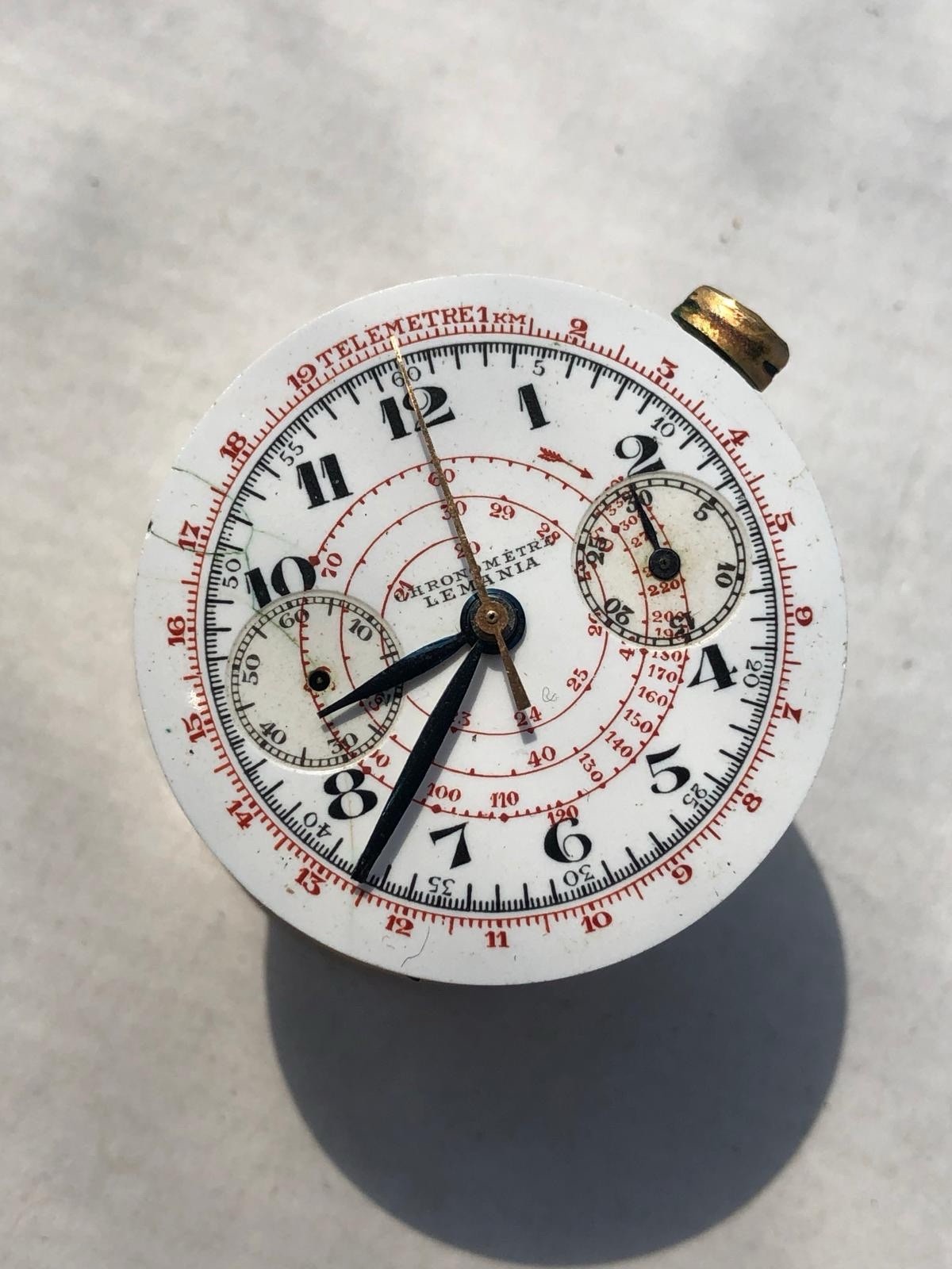 Lemania Omega 33.3 Rare Movement Cal 15 TL Monopusher Not Working For Parts