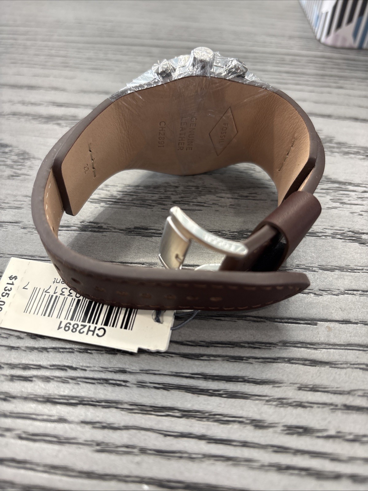 Fossil CH2891 Coachman Wristwatch With Brown Leather Strap
