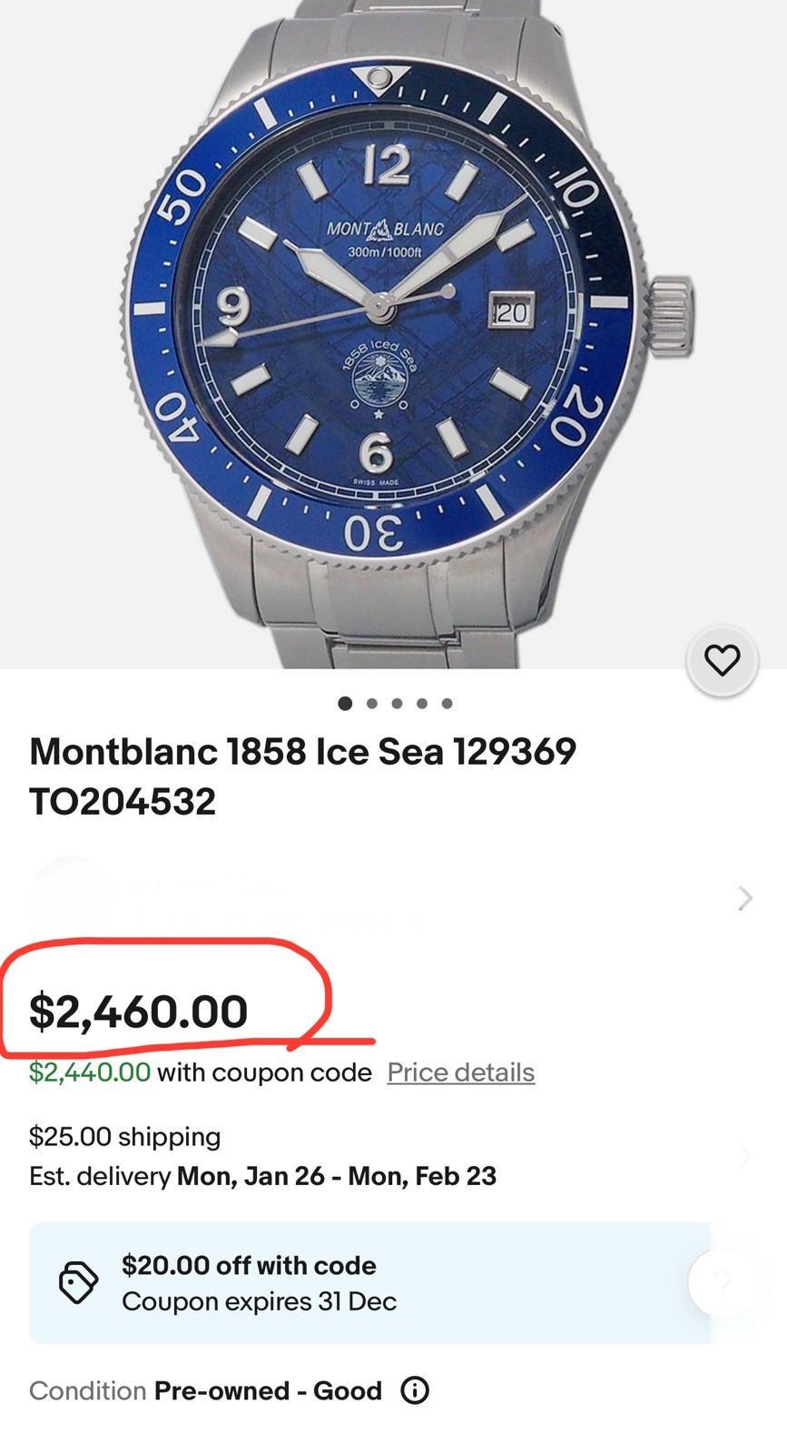 💙🧊 Montblanc 1858 Iced Sea Automatic Glacier Blue Dial Swiss Diver 🧊💙