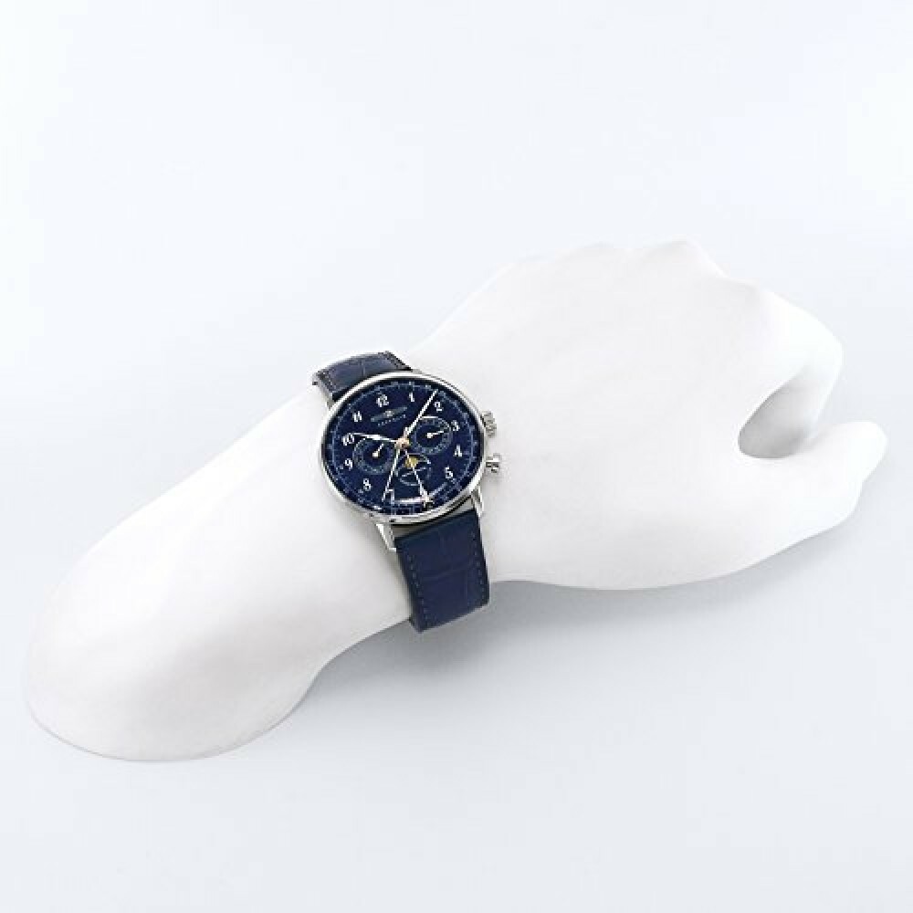 ZEPPELIN Hindenburg 7036-3 Watch Navy Dial Blue Band 100 Years