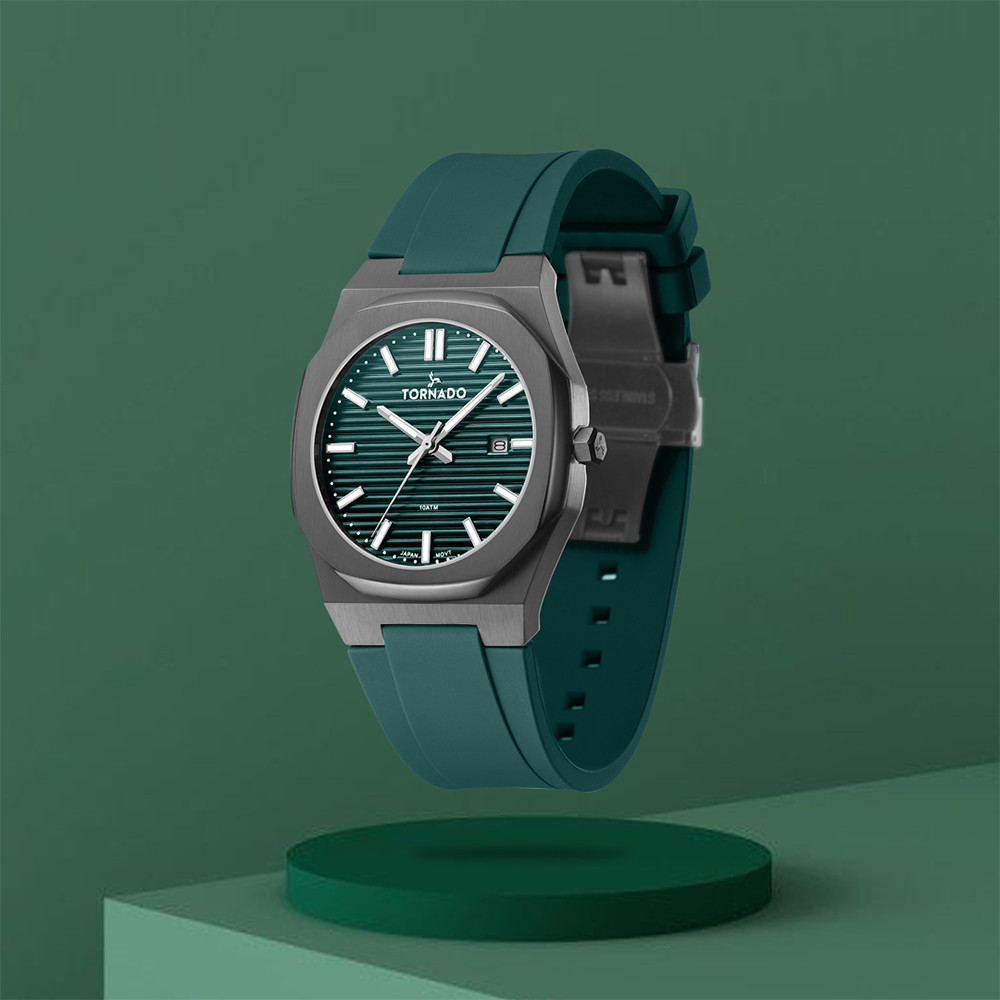 Tornado Spectra Men’s Analog Watch | Green Dial, 40mm, 100 m (10 ATM)