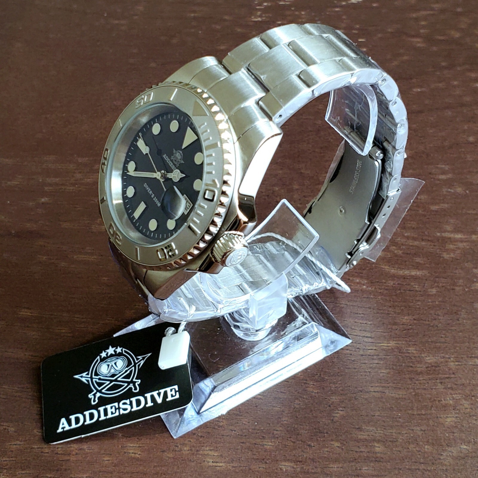 Addiesdive QUARTZ Dive Watch Silver Bezel Bracelet 41mm MY-H3 200m