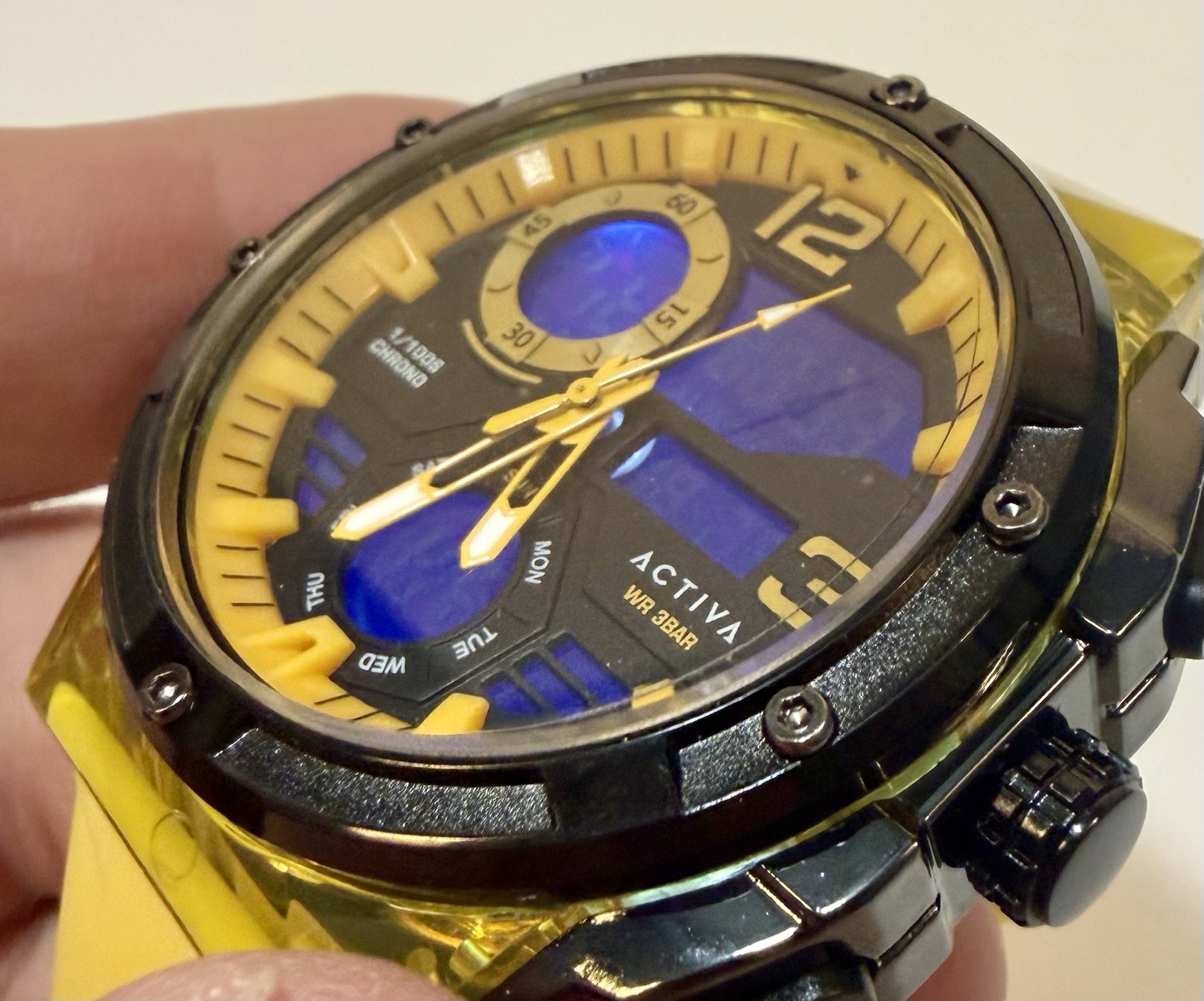 Activa X Invicta Mens Watch 51mm Yellow ABS Case 19mm Thick Digital ACW8118-001