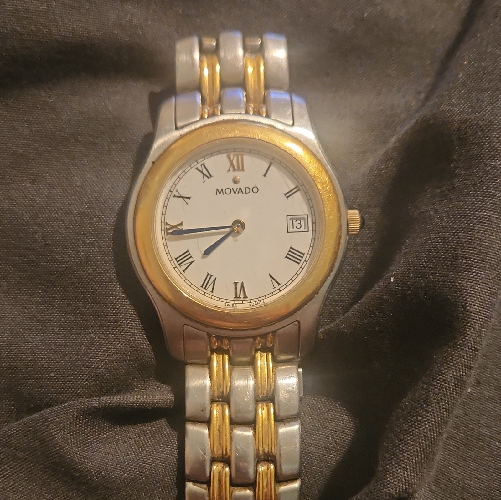 Movado Museum Quartz Two-Tone Stainless Steel Roman Numerals Date 34mm