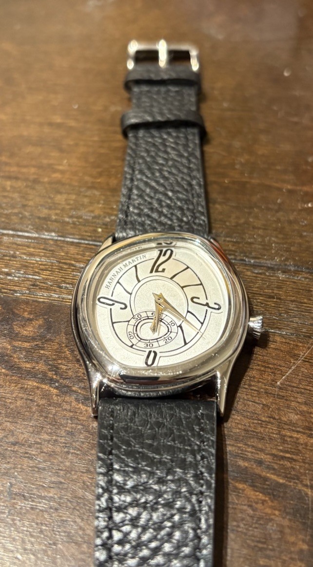 Hannah Martin 40mm Silver Black Quartz Watch 7mm Thin Homage To Berneron Mirage