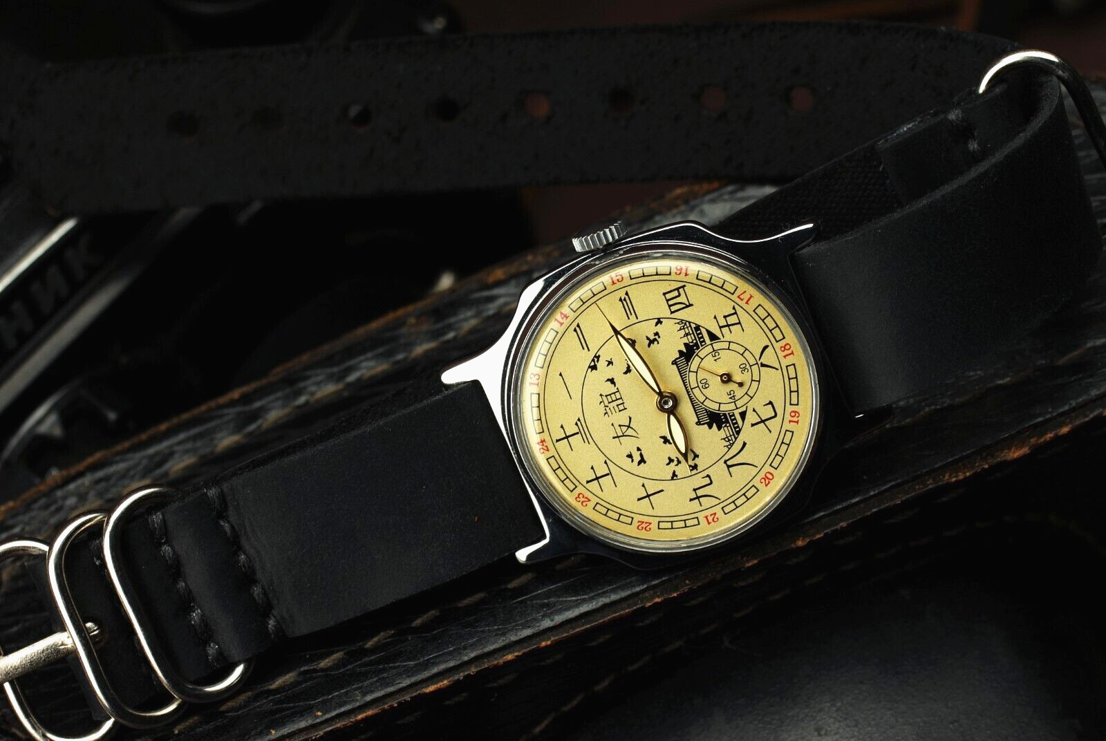 Pobeda Watch Friendship with China Vintage Men’s Soviet Mechanical Gold plated