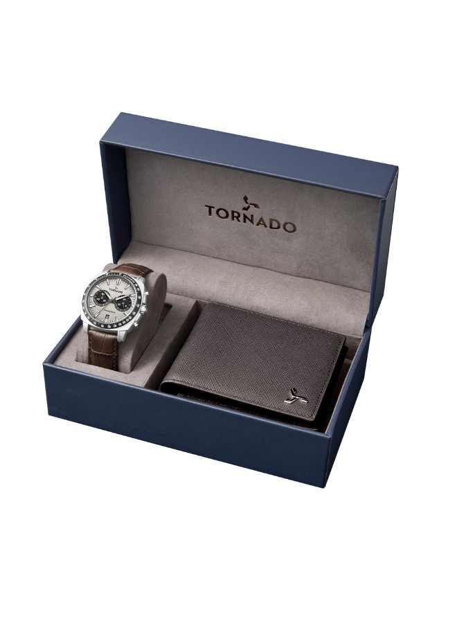 Tornado Men’s Chronograph Watch | Ivory Dial, 42mm, 100 m (10 ATM)