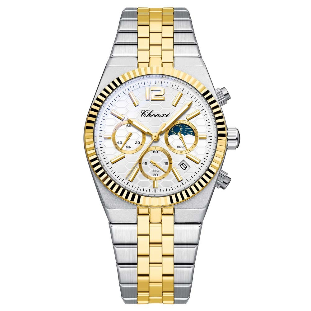CHENXI Men Quartz Watch Chronograph Wristwatch Six-hands Male Business Watches