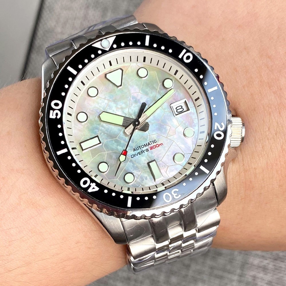 41mm SKX Model 200M Dive Japan NH35A MOP Shell Dial Sapphire Lume Dive Men Watch