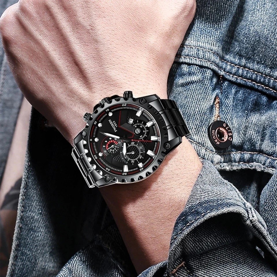 Men’s Waterproof Luxury Watch Stainless Steel Quartz Luminous Classic Wristwatch