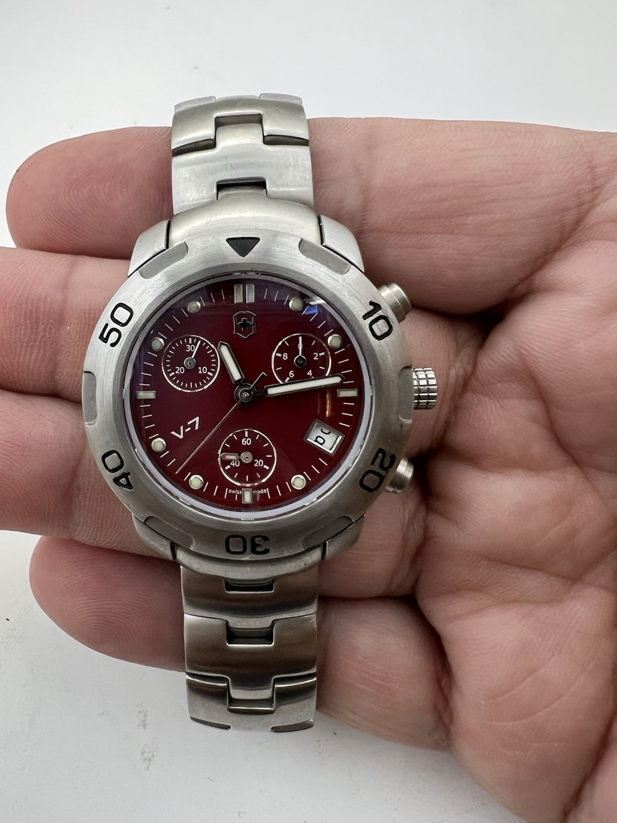 Victorinox 23 Jewels Unisex Watch Chrono Racer S V7-25 W/ New Battery,