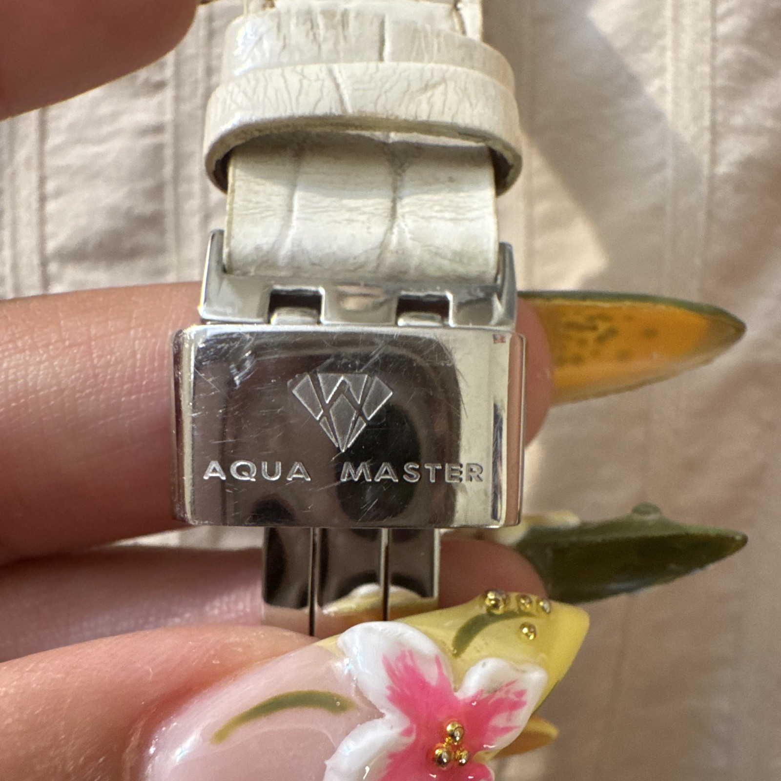 Aqua Master Techno Com. by KC Women’s Quartz Analog Silver Dial White Strap
