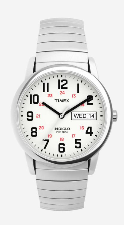 Lot of 2 Timex Men’s T20461 Easy Reader 35mm Expansion Band Watch