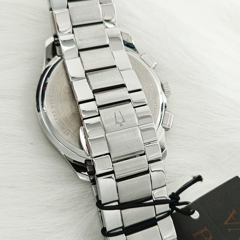 Men Bulova Wilton Black Dial Stainless Steel Classic 96B288 Quartz Watch 46.5mm