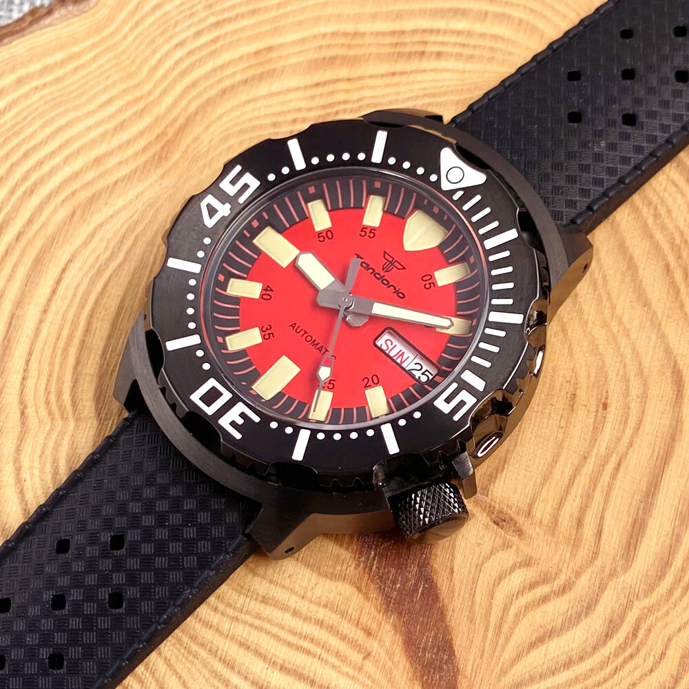 42mm Monster NH36 Automatic movement PVD black Lumious dial Watch For Men