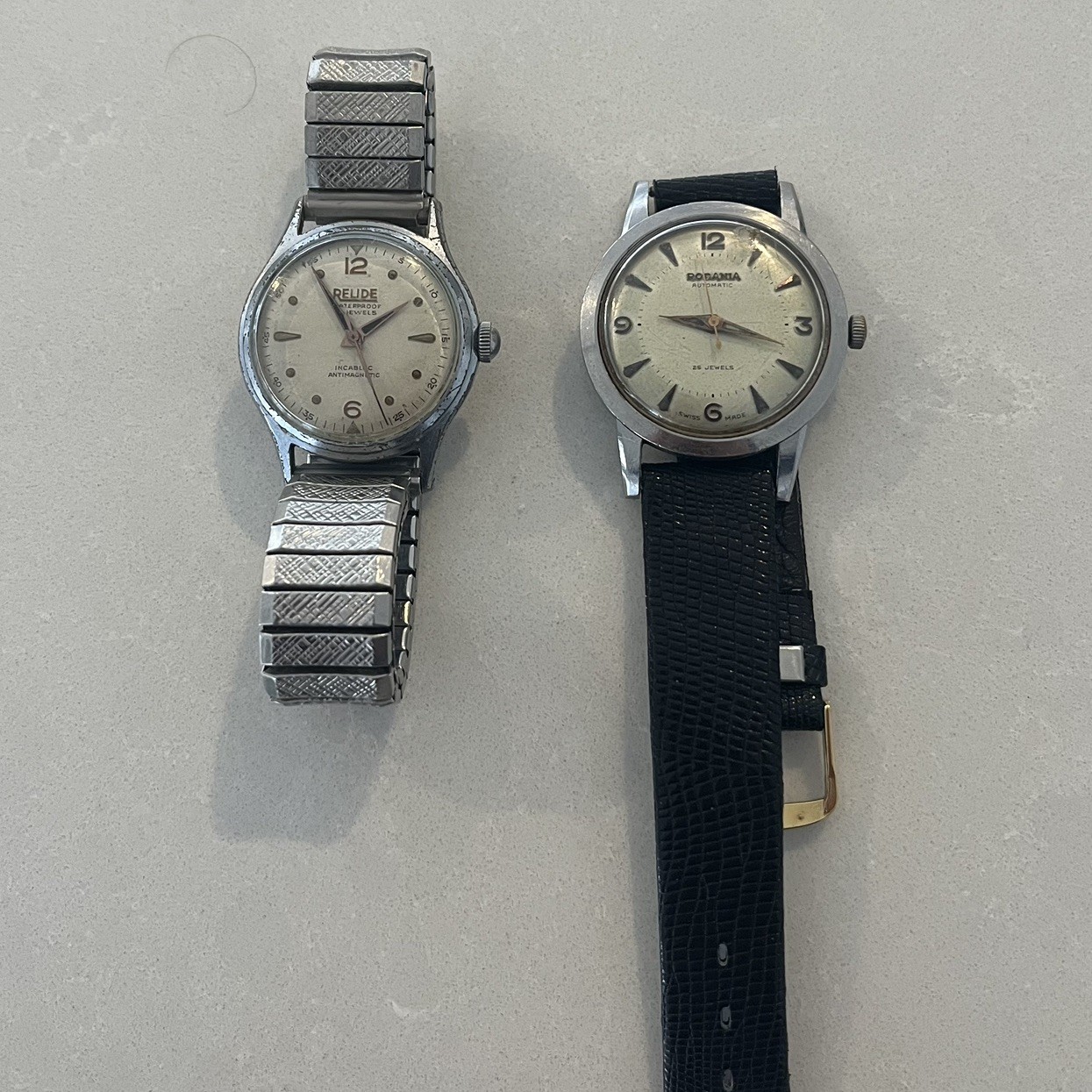 Rodania & Relide Swiss auto & man field watches, Felsa 690 & AS1194 keeps time
