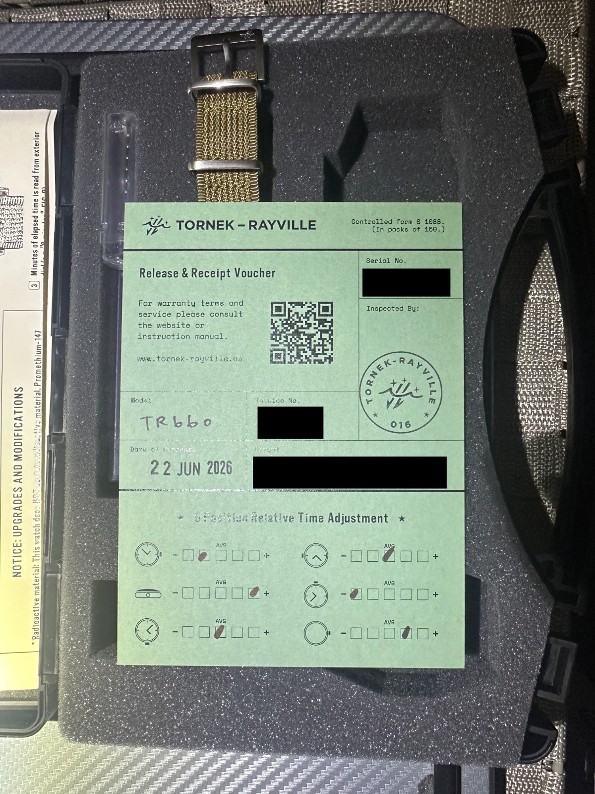 Tornek-Rayville TR-660 With Sapphire Inlay Non-date & Khaki Nytex Strap