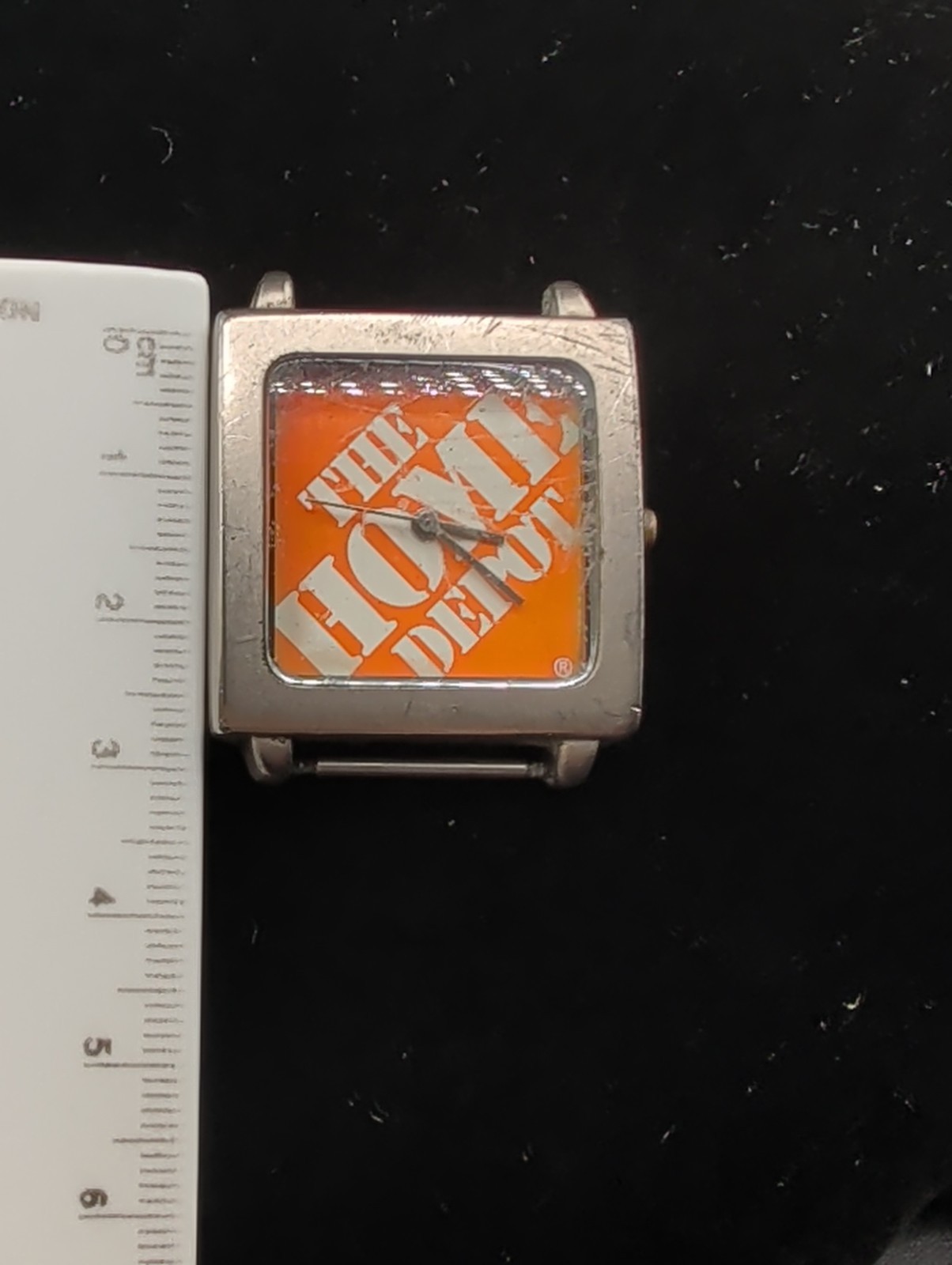 Vintage Home Depot Stainless Steel Square Quartz Wrist Watch 28mm New Battery