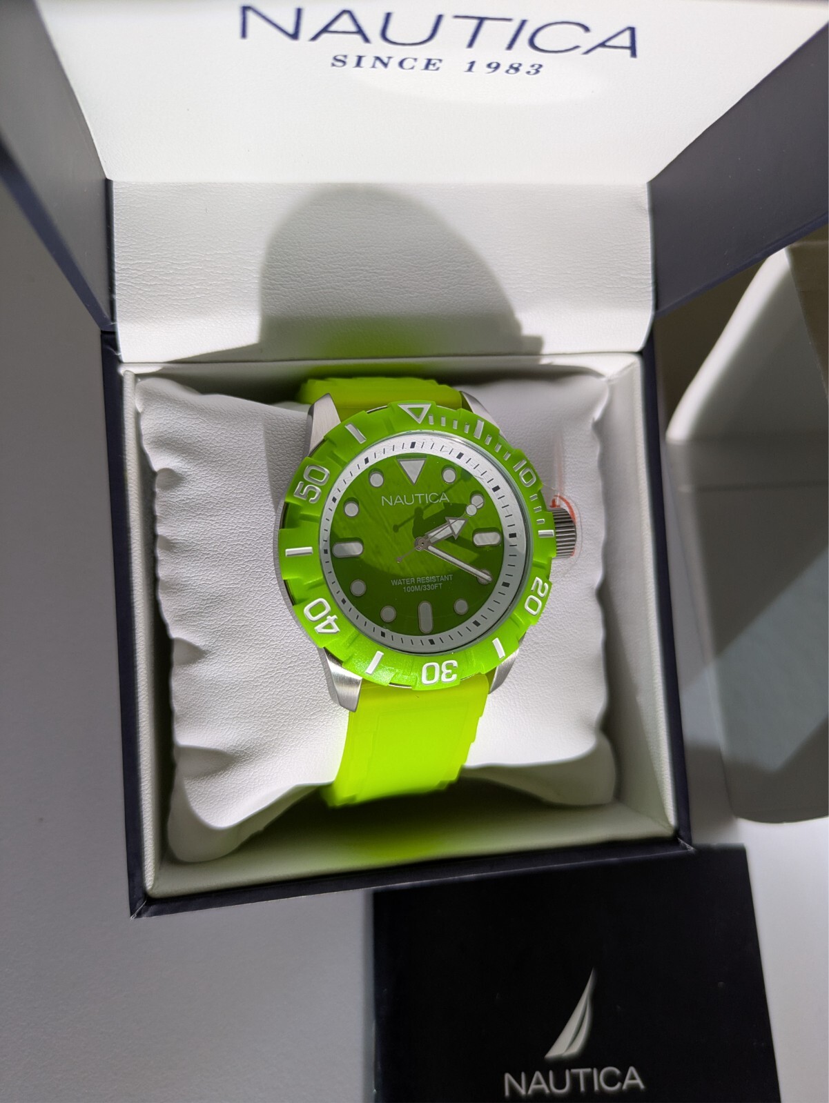 Nautica South Beach Green Dial Jelly Men’s Watch Rubber Silicone Strap N09605G