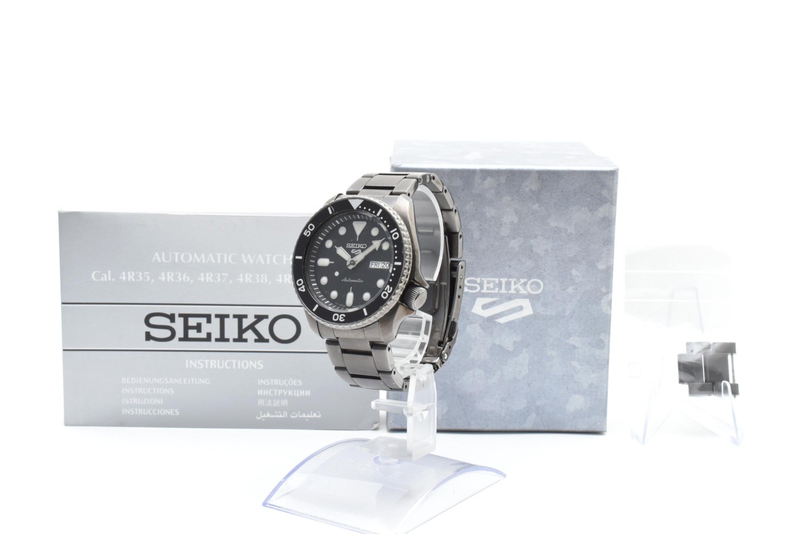 [Exc+5 ] w/BOX SEIKO 5 Sports 4R36-07G0 Automatic BLACK Mens Watch JAPAN