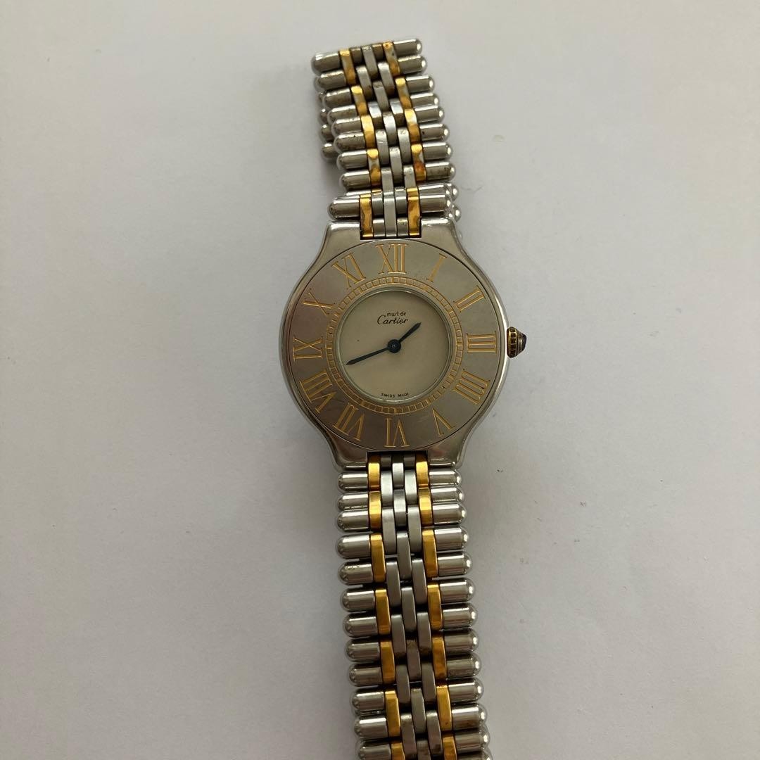 Cartier Must 21 Two Tone Two-Tone Gold Steel Quartz Ladies Watch 1340 Used JP