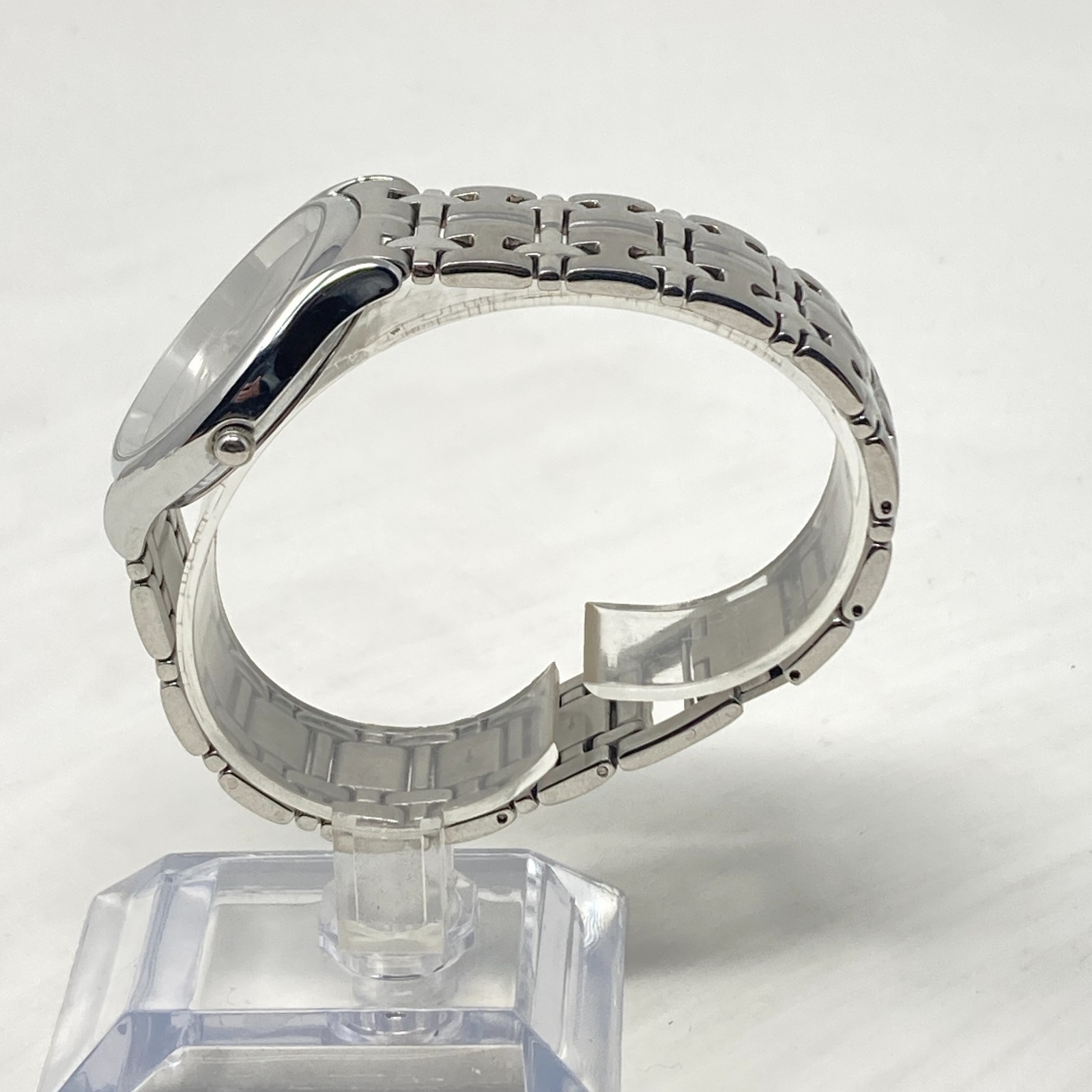 Vintage Montreux Watch Men Silver Tone 34mm Brushed Minimal New Battery 7.25″