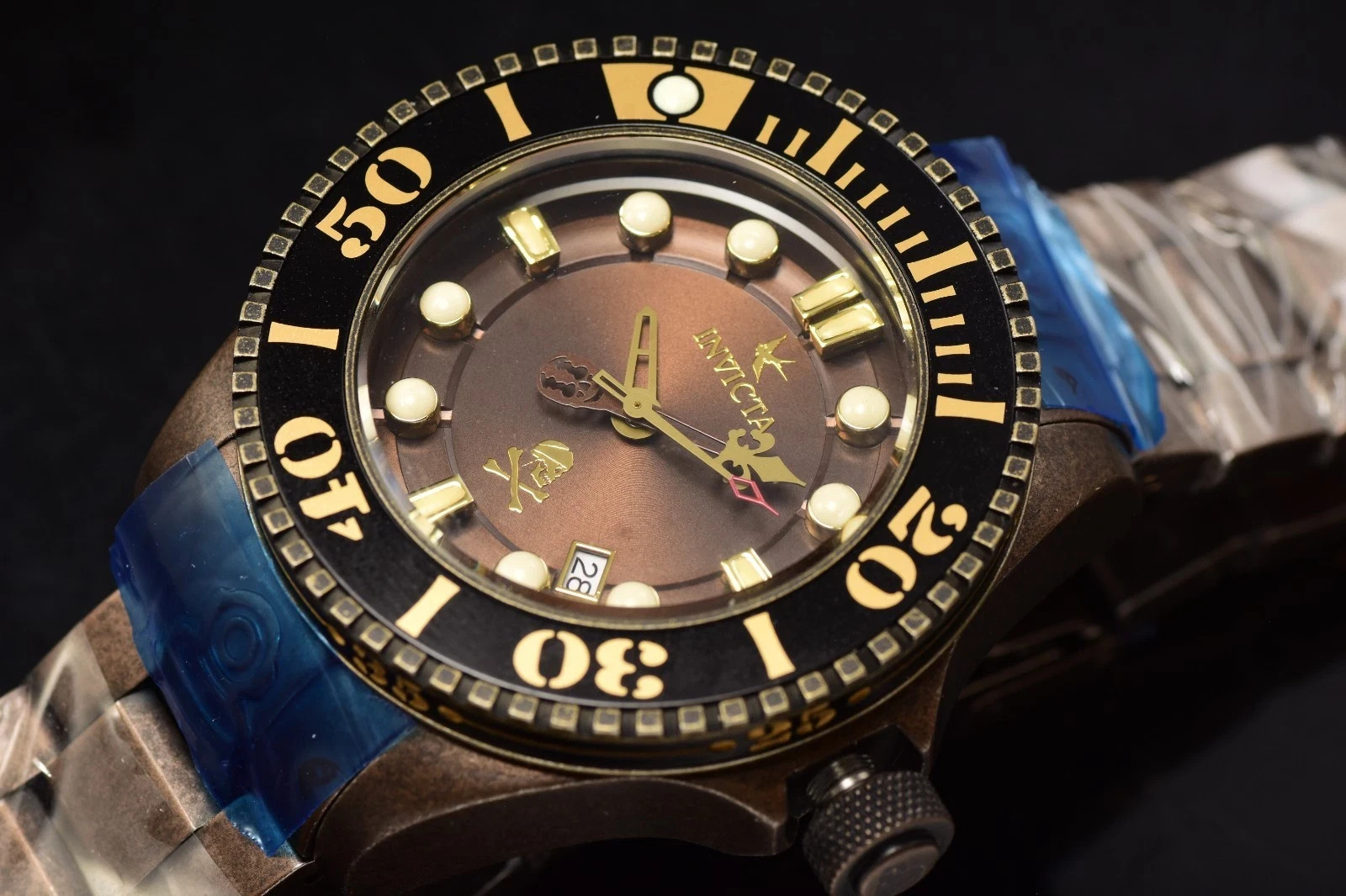 Invicta Mens 47mm Disney Pirates of the Caribbean L.E. AUTOMATIC Brown SS Watch