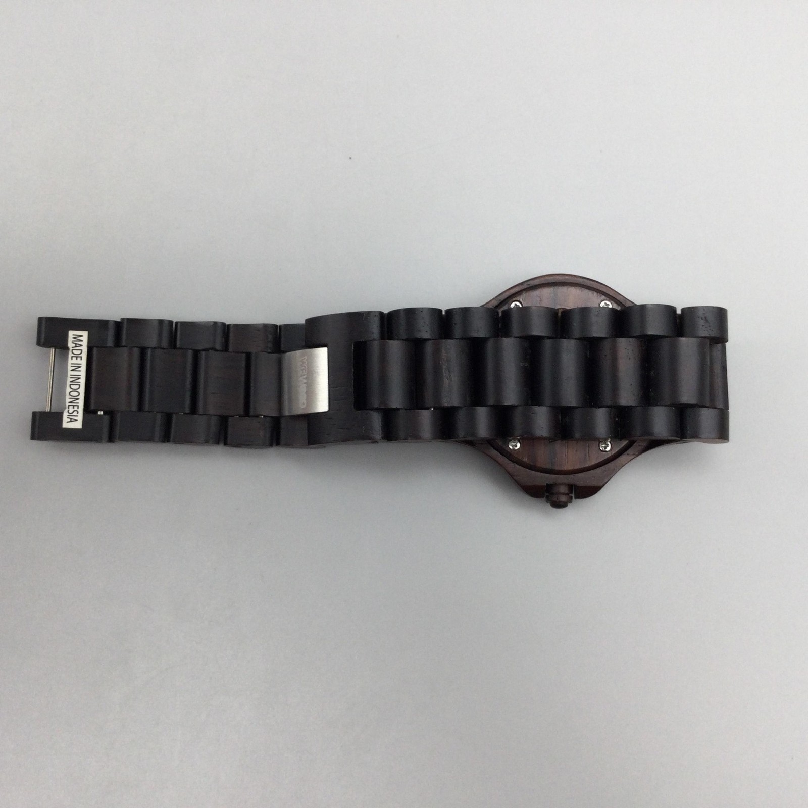 WeWOOD Mens Watch 41mm Brown Dial Dark Wood Bracelet New Battery 8.25″